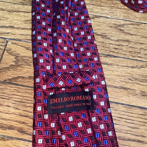 EMILIO ROMANO MEN'S TIE 100% SILK MADE IN ITALY 59” Length 4” Width - Picture 2 of 7